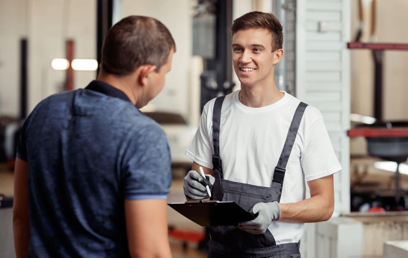 Technician working in the Keyser Miller Ford collision center